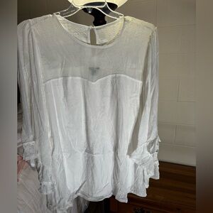 Torrid Sheer White Blouse NWT